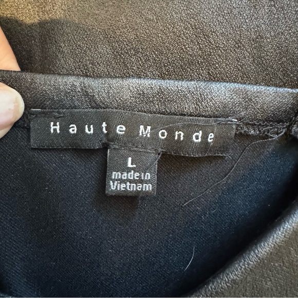 Haute Monde Black Sheer Bubble Sleeve Mini Dress. - Picture 5 of 8